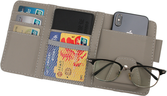 리비움 차량용 선바이저 수납 포켓, 1개, 그레이