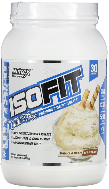뉴트렉스리서치 IsoFit 바닐라빈 아이스크림 2.1 lbs (969g), 1개, 969g - 쿠팡