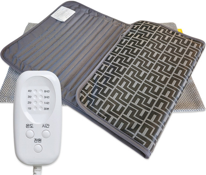 한일의료기 최고급 온열 찜질기 전자파없는 허리 복부 전기 배 찜질 매트, 라이트그레이
