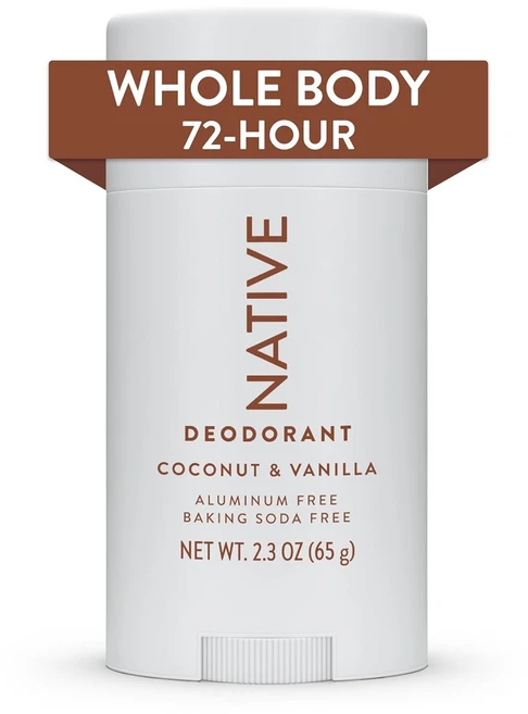 천연 데오도란트 성분 함유 72시간 냄새 조절 | 여성 및 남성용 데오도란트 베이킹 소다 코코넛 오일 시어 버터가 함유된 알루미늄 프리 & 바닐라, 1개, 65g - 쿠팡