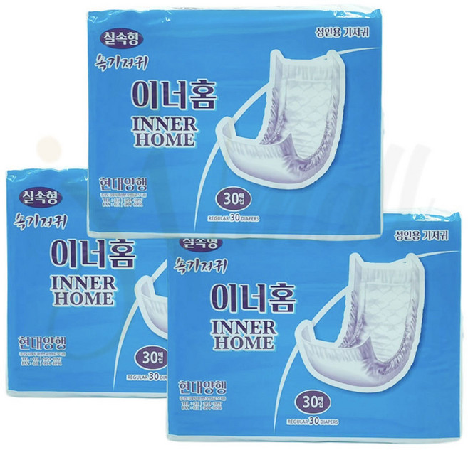 이너홈 속기저귀 일자형 기저귀 실속형패드 산모용 성인용 요양원, 30개입, 3개