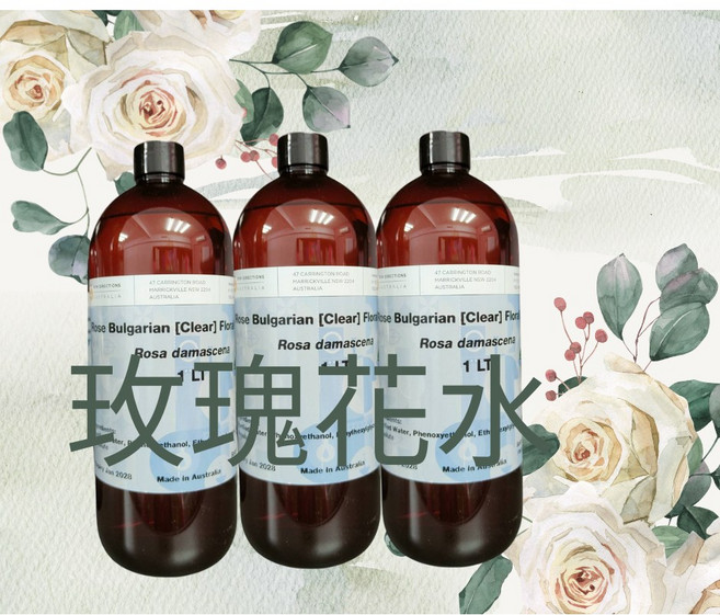 澳洲ND花水 純露原裝瓶 玫瑰花水，天然保濕，平衡油脂，收斂毛孔，舒緩敏感，多用途護膚。, 1個, 1L