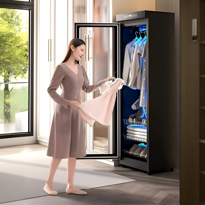 삼동전자 저소음 의류관리기 스타일러 에어드레서 소형 미니 건조 1인 옷드라이 옷냄새제거, [280L] 블랙