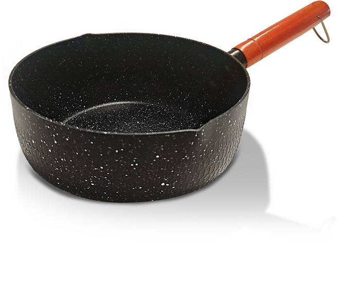 SoBuy 다용도 맥반석 논스틱 편수 밀크팟, 1개, 블랙, 22cm