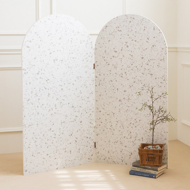 로아 파티션 2개 아치형 공간분리 칸막이 인테리어 병풍 900, 테라조