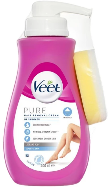 Veet 비트 인 샤워 센서티브 헤어 리무벌 크림 제모제 400ml In Shower Hair Removal Cream Sensitive, 1개 - 쿠팡