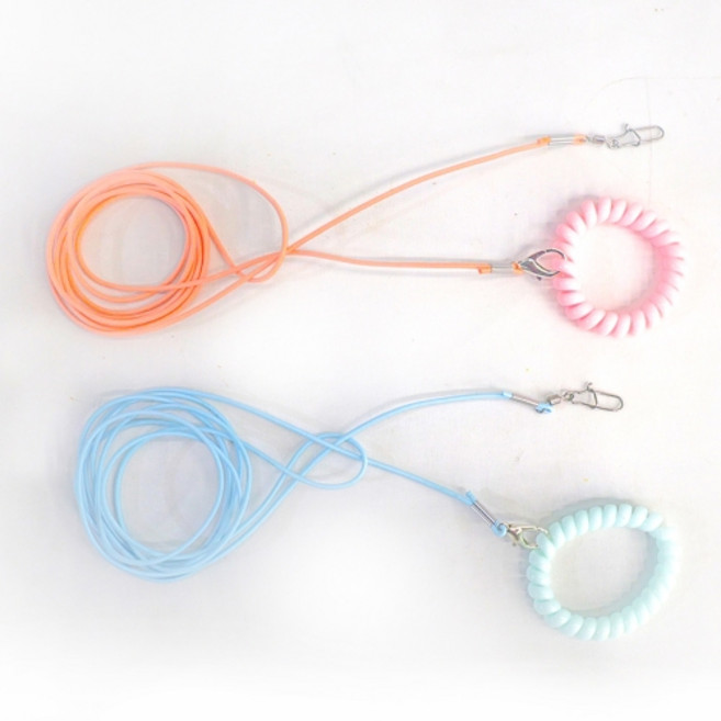 안전한 앵무새 산책 고탄성 리드줄, 핑크팔찌형2mm