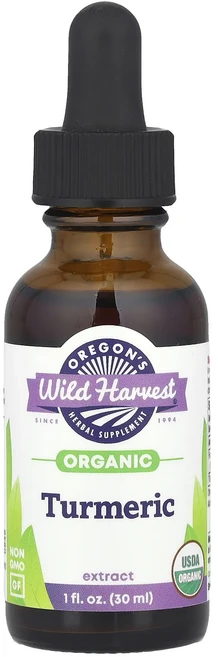 새해 첫좋은선물 Oregon's Wild Harvest 유기농 강황 추출물 30ml(1fl oz) 제대로 할인합니다, OregonsWildHarvest유기농강황추출물30ml, 1개, 30ml - 쿠팡