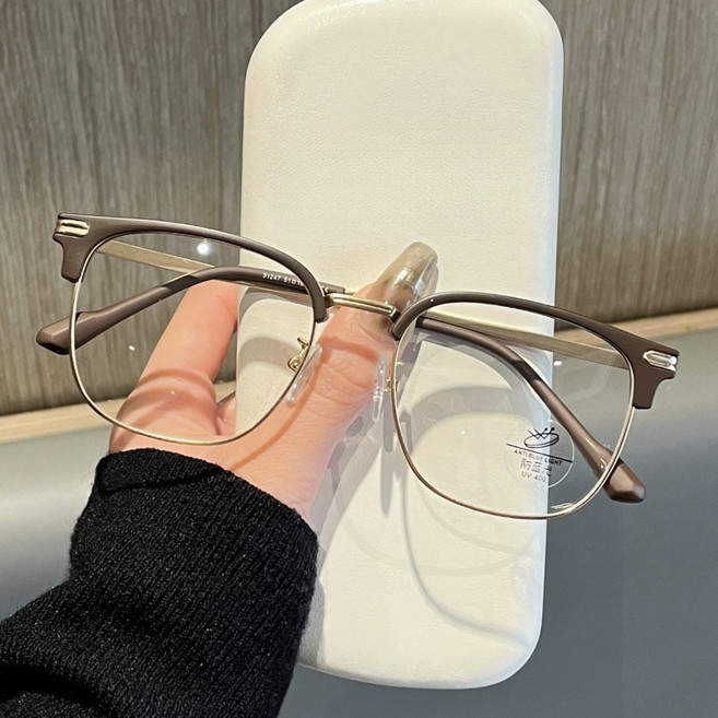 테리아 예쁜 블루라이트 차단 안경 메탈 프레임 패션 투명 안경 G518-017
