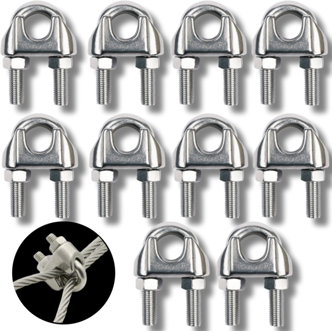 아이맥스몰 스텐 와이어클립 유클립 유볼트 U볼트 와이어 고정 서스 sus 304, 10개