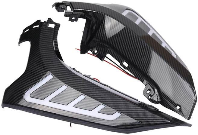 YAMAHA NMAX155 Nmax125 2020 오토바이 액세서리 LED 신호등이있는 전면 패널 커버, 01 Black, 1개