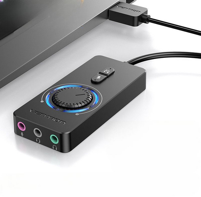 USB 외장 사운드 카드 데스크톱 노트북 외장오디오 외장형사운드카드, 1 듀얼 포트 + 단일 포트 외부 튜닝 사운드 카드 -, 1개