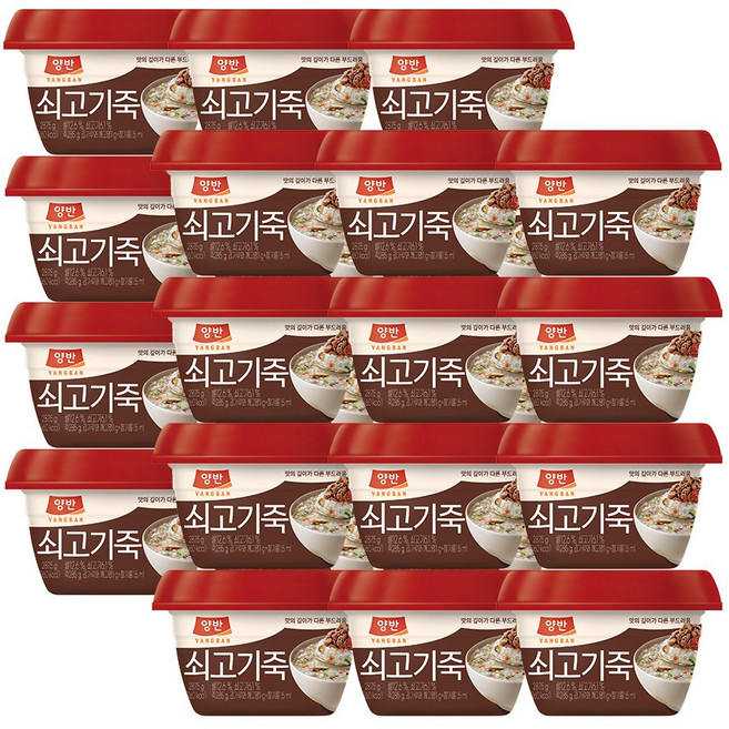 동원 양반 쇠고기죽 용기 287.5g 10입, 285g, 24개