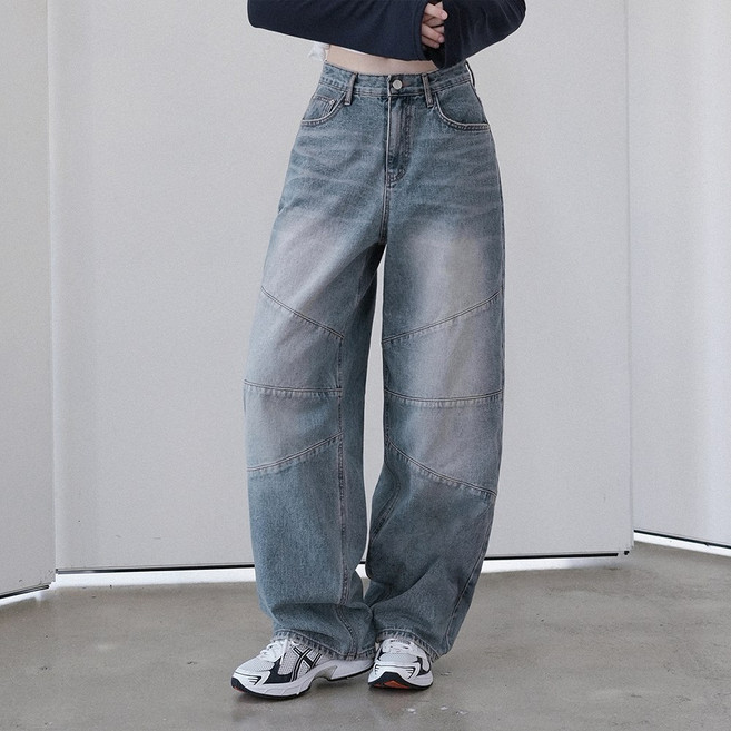 W1078 LINE WIDE PANTS_MEDIUM BLUE