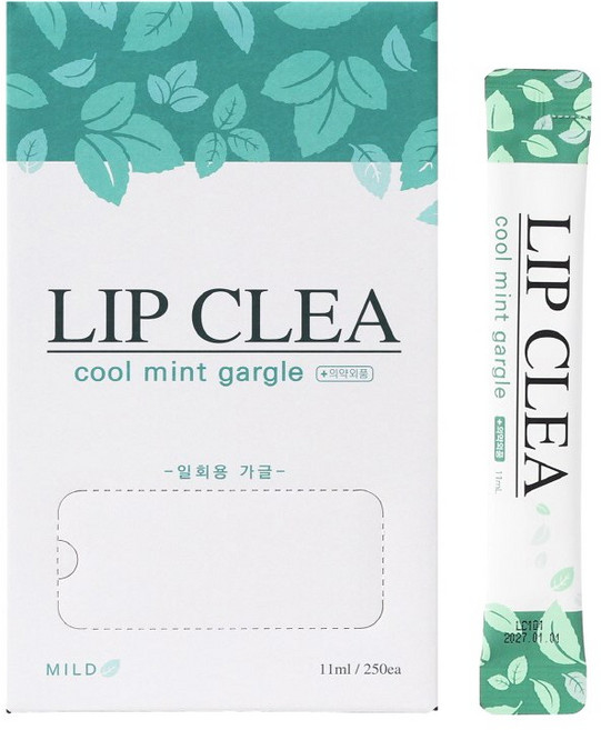 LIP CLEA 립클레아 일회용 휴대용 스틱가글 쿨민트, 11ml, 1000개