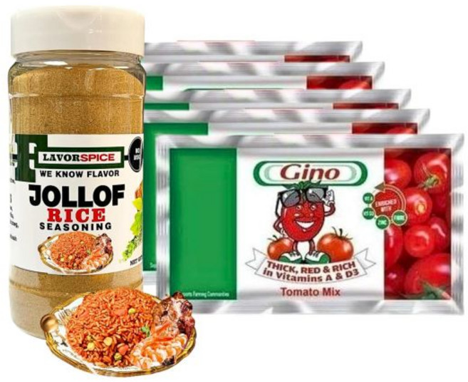 토마토 통조림 페이스트 60g | 100% 허브와 향신료 첨가하지 않은 졸로프 쌀 조미료 5팩 3.8온스 (1팩) 콤보 팩 총 6개 품목, 1 ROLL ( PACK OF 5 ) 11.2oz