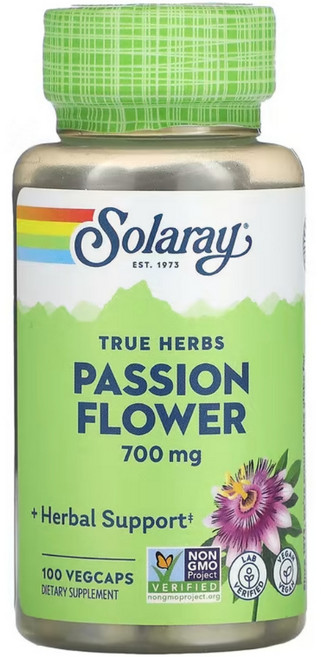 미국산 솔라레이 패션 플라워 700mg 100정 Passion Flower True Herbs Solaray 선물증정, 1개