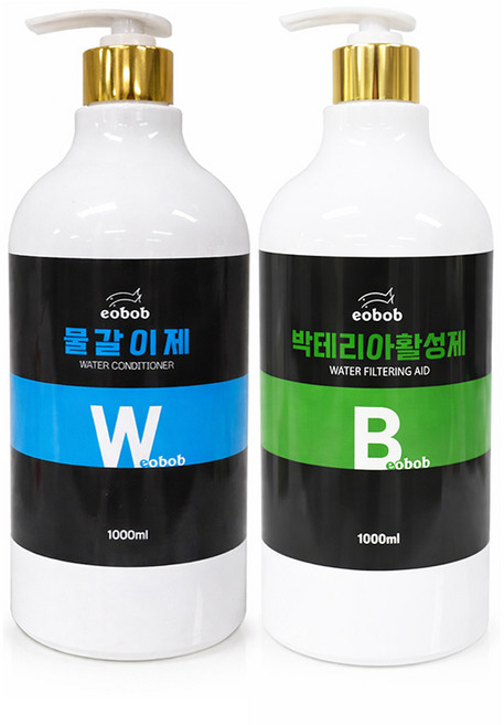 EOBOB 고급 프리미엄 골드 펌프형 대용량 1000ML 2개 2000ML 박테리아 활성제 / 물갈이제, 1개