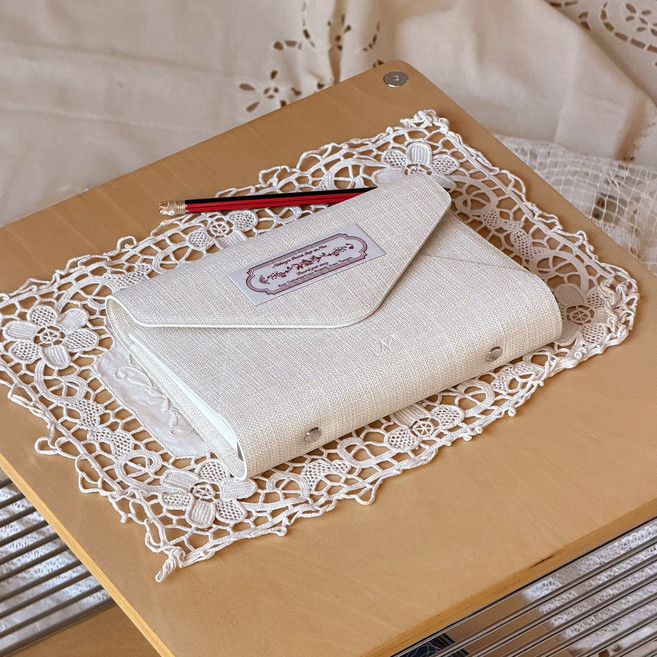 sAmue 3단 접이식 바인더 노트 6공 A6 다이어리, 1개, 크림아이보리