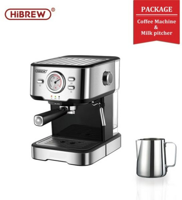 HiBREW-커피 머신 Cafetera 20 바 에스프레소 inox 반자동 카푸치노 온수 스팀 온도 디스플레이 H5 에스프레소 커피 머신, [02] H5 Cup, [01] EU, 02 H5 Cup_01 EU, 01 EU