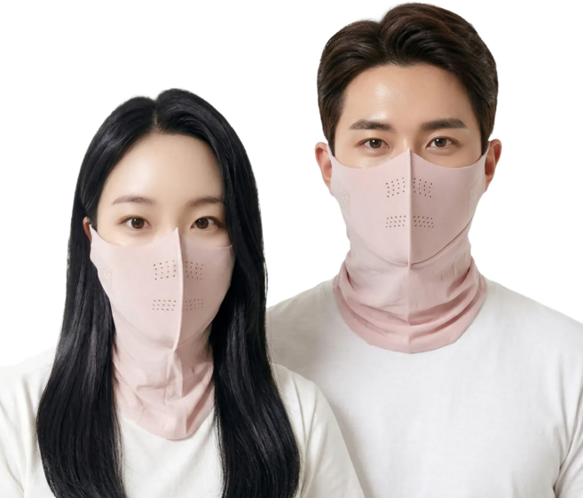밍클린 자외선차단 넥페이스 골프 등산 스포츠 쿨링 마스크 1+1, 그레이, 2개