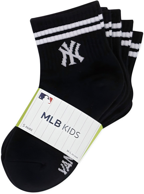 MLB 아동용 빅 투라인 로고 중목 양말 5족