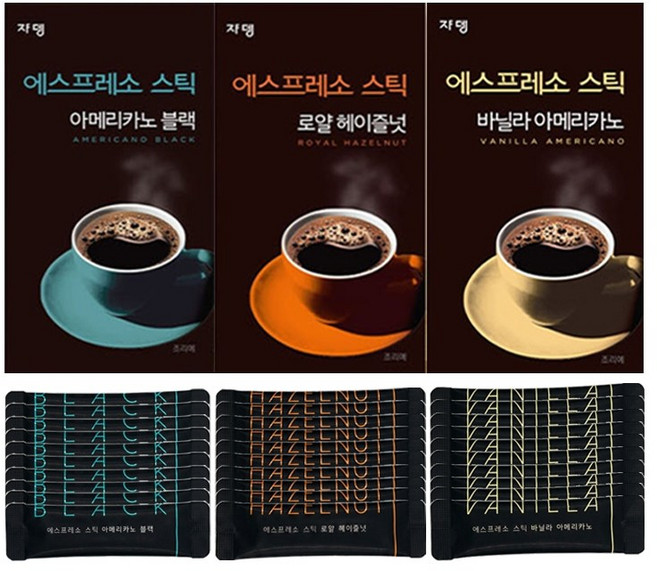쟈뎅 에스프레소 스틱 혼합 아메리카노 블랙 20T + 로얄 헤이즐넛 20T + 바닐라 20T