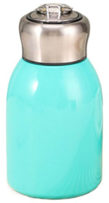 새로운 고가 미니 통통한 큰 배꼽 컵 304 스테인레스 스틸 진공 보온병 휴대용 운반 링 동반, S-902750-Blue, 300ml