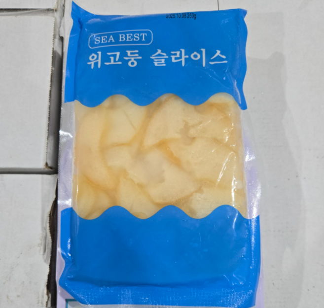 냉동 위소라살 슬라이스 5kg 세네갈산 짬뽕 업소용 대용량 위고동살 소라채, 위소라슬라이스 (통합) 5kg, 1