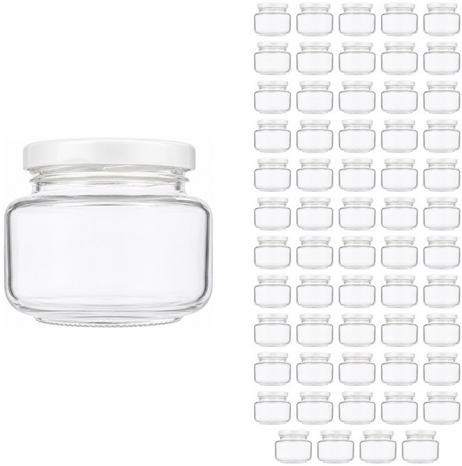 공병상회 Y젓갈250 유리병 + 러그캡/화이트, 60개, 210ml