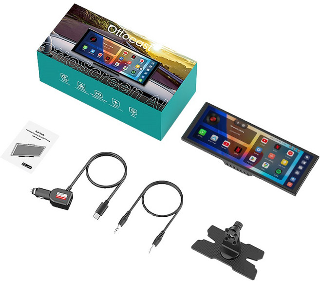 Screen AI 11.4吋 AI語音控制無線 CarPlay Android Auto 車載螢幕, Black, Ottoscreen AI