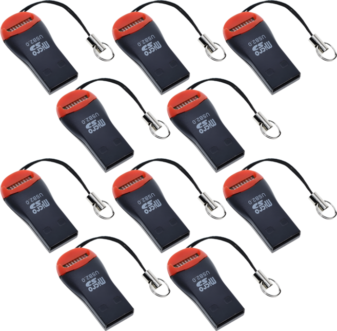 미니 마이크로 SD 카드 리더기 USB 2.0, 리더기(T699), 10개