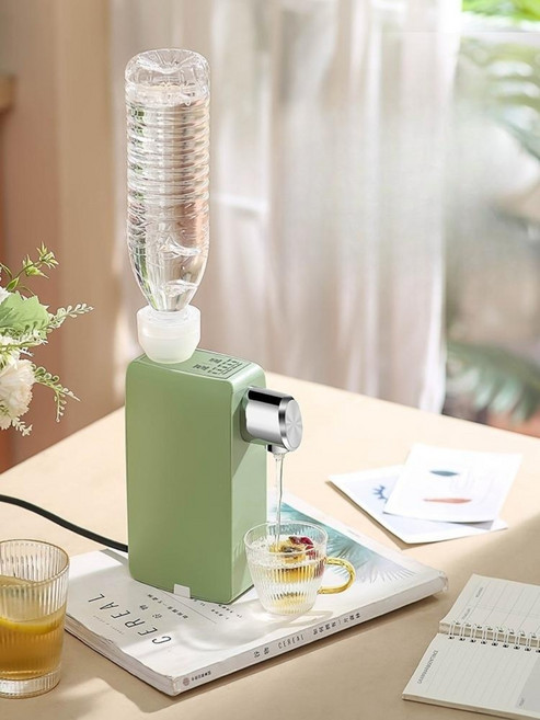 이국주미니온수기 전참시 순간온수기 전기 소형 컵라면 캠핑 플러그인 디스펜서 휴대용, 에메랄드 그린