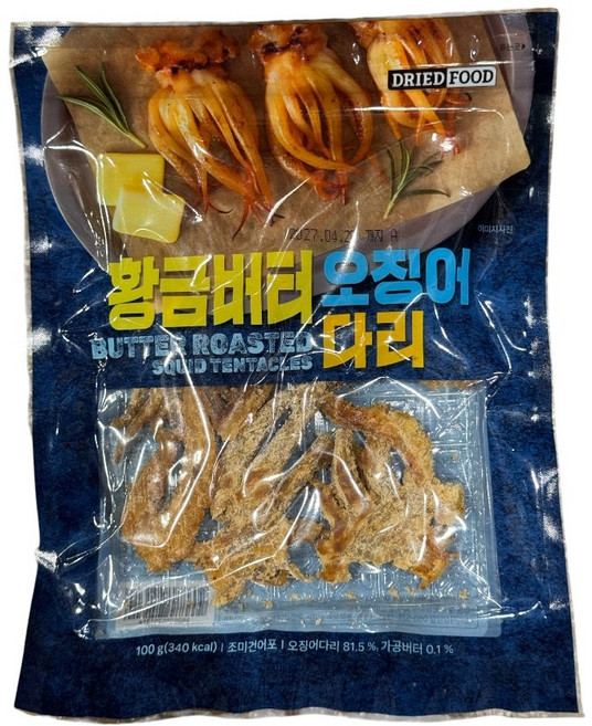 황금버터 오징어다리, 1개, 100g