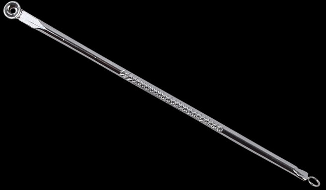 피지 제거기 스틱 블랙헤드스틱 핀셋 여드름압출기 피지제거기 블랙헤드제거 각질케어, 1개, 실버 원형