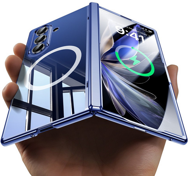 YOOVEI 삼성 갤럭시 Z 폴드7 전용 마그네틱 럭셔리 투명 힌지 전체 보호 낙하방지 맥세이프 무선충전 케이스
