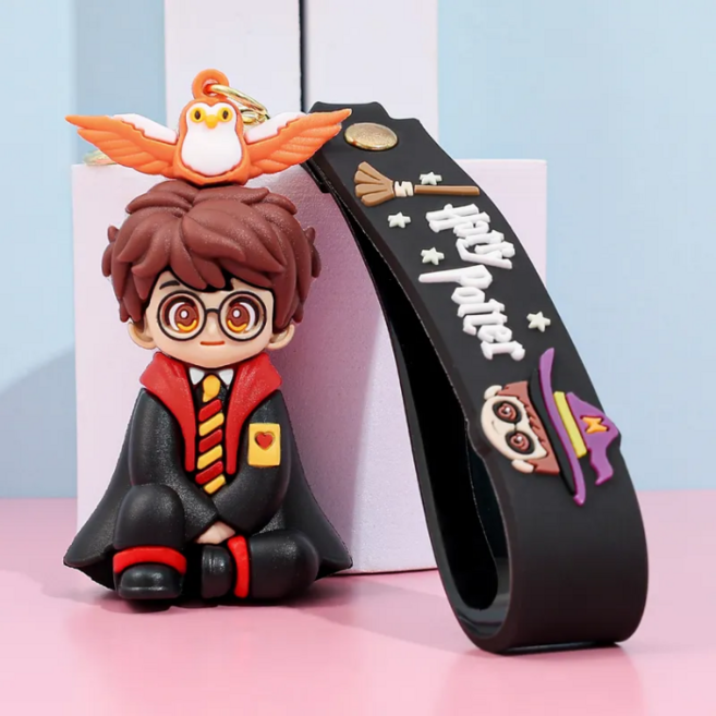 [타무] 귀여운 마법스쿨 캐릭터 피규어 키링 키홀더 굿즈, 1개, 마법사블랙