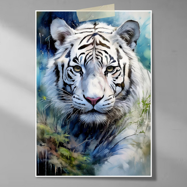 엘티에프티 성공 승진을 부르는 호랑이 포스터 그림(액자 제외) 황호랑이 백호랑이 그림 액운방지 사업잘되는 인테리어 포스터, 대자연의 백호포스터