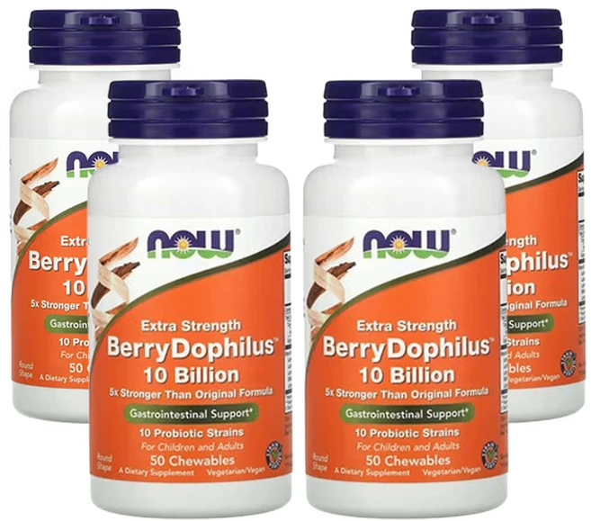 나우 푸드 베리 도필러스 50츄어블, 50정, 4개 - 쿠팡