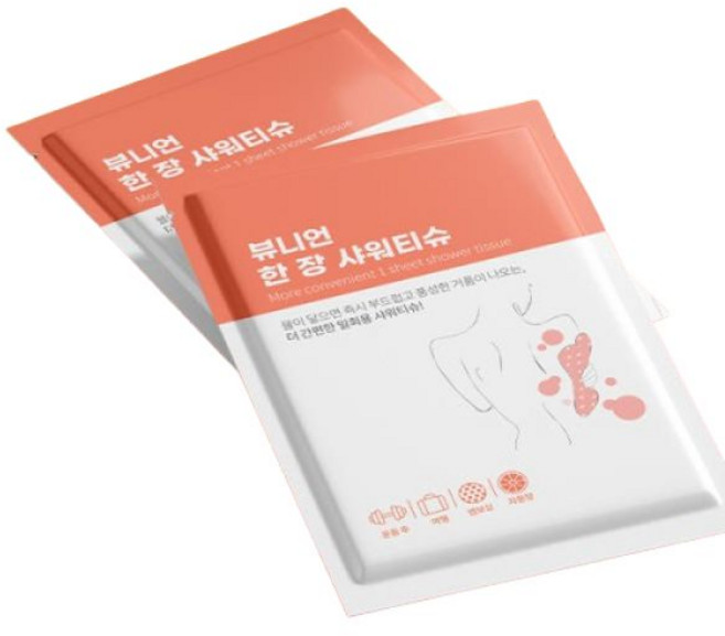 뷰니언 한장 샤워티슈(자몽향) 10매 1팩, 1개