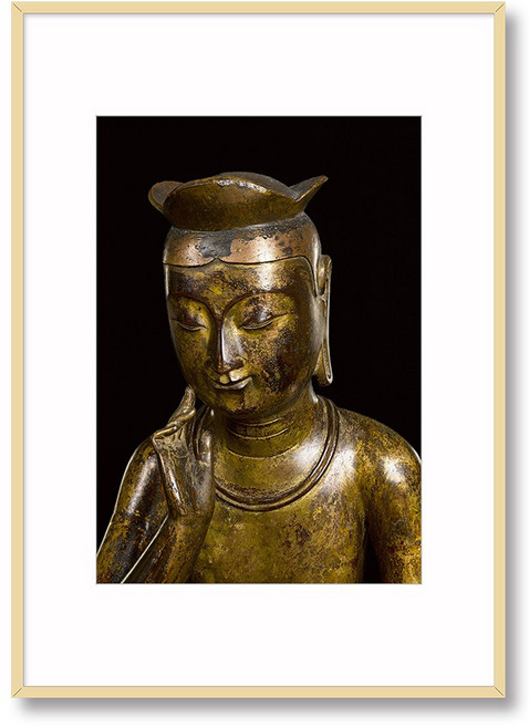 반가사유상 그림액자 (알루미늄틀+매트) 불화 불교화 미륵보살 석가 붓다 부처 인테리어그림 인테리어액자 인테리어소품, 그림8, 올리브골드