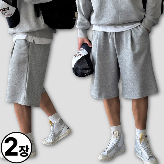 빠델 1+1당일출고 버뮤다팬츠 남자 짐웨어 헬스 운동복 6부 와이드반바지
