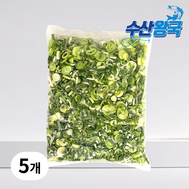 수산왕국 냉동 다진 대파 슬라이스, 5개, 1kg