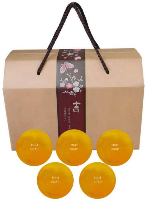 YB맘 수제 비누 명절 설선물세트 어성초 율무 유황 알로에 석류 레몬 비누, 유황비누 5개+자수 선물박스, 500g