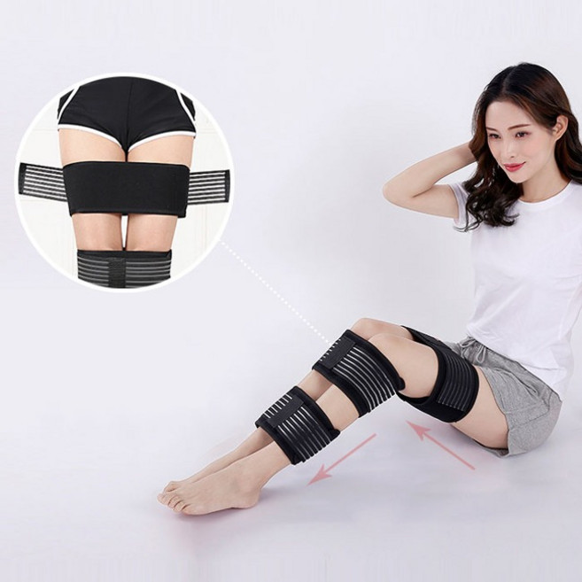 아르바니 일자다리 3중다리벨트 교정 휜다리 오다리 걸그룹다리 바른자세 지지대, 블랙／Free, 1개