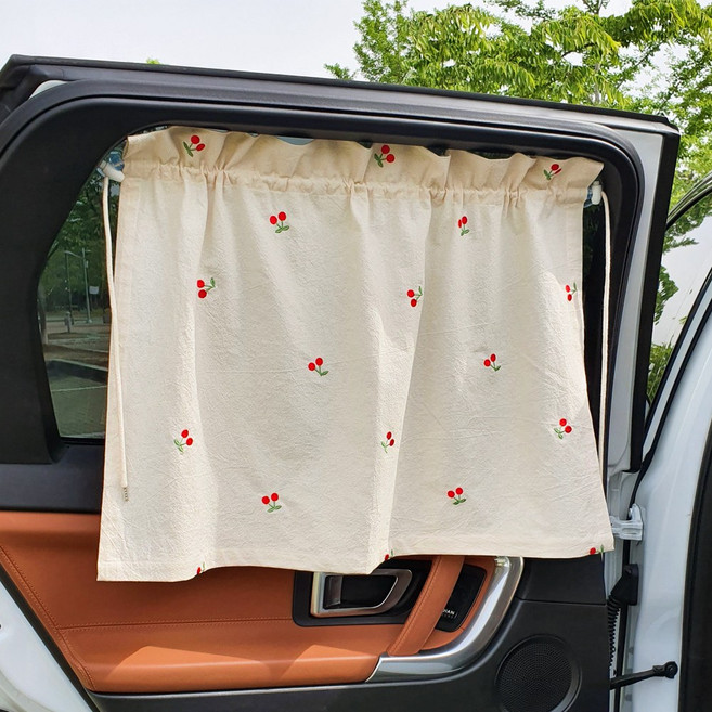 유트러스 차량용 차박 커튼 뒷유리 자수 아기 유아 햇볕 햇빛가리개, 소(70x50cm), 라벤더, 1개