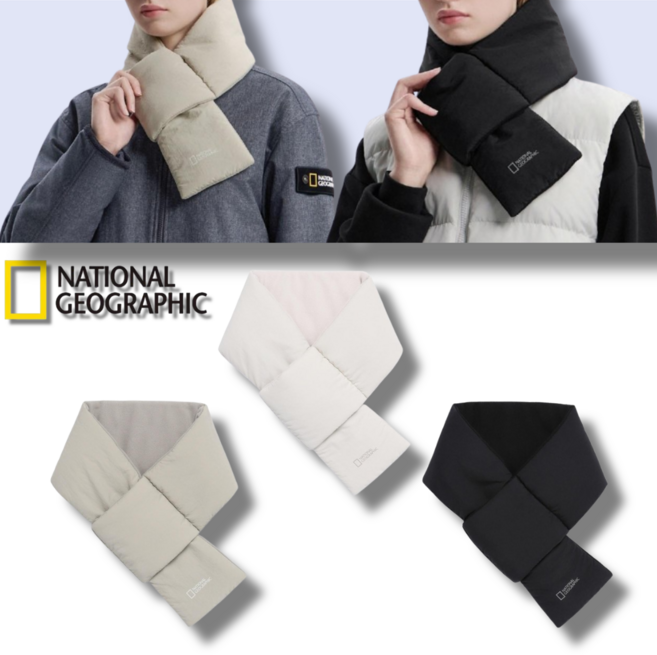 국내매장정품 내셔널지오그래픽 패딩 머플러 목도리 겨울 보온 남녀공용 여성 남성 방한 헤론 추운겨울 경량 특가상품 겨울 단체 선물 등산 낚시 캠핑 NATIONAL GEOGRAPHIC