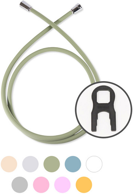 아쿠아듀오 PVC 잔수배출 물때방지 꼬임방지 샤워기호스 2m (미니스패너 증정), 그레이