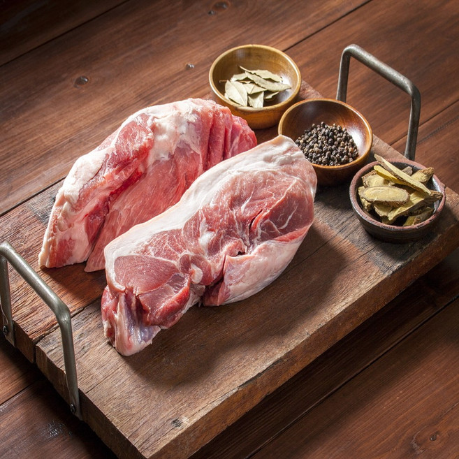 국가대표돼지 국내산 한돈 냉장 미전지 미앞다리살 보쌈용(껍데기0), 1kg, 2개