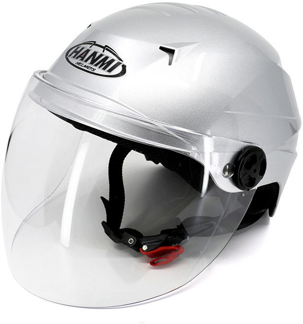 한미 뉴캐리반모 자전거 오토바이 반모 헬멧, 실버